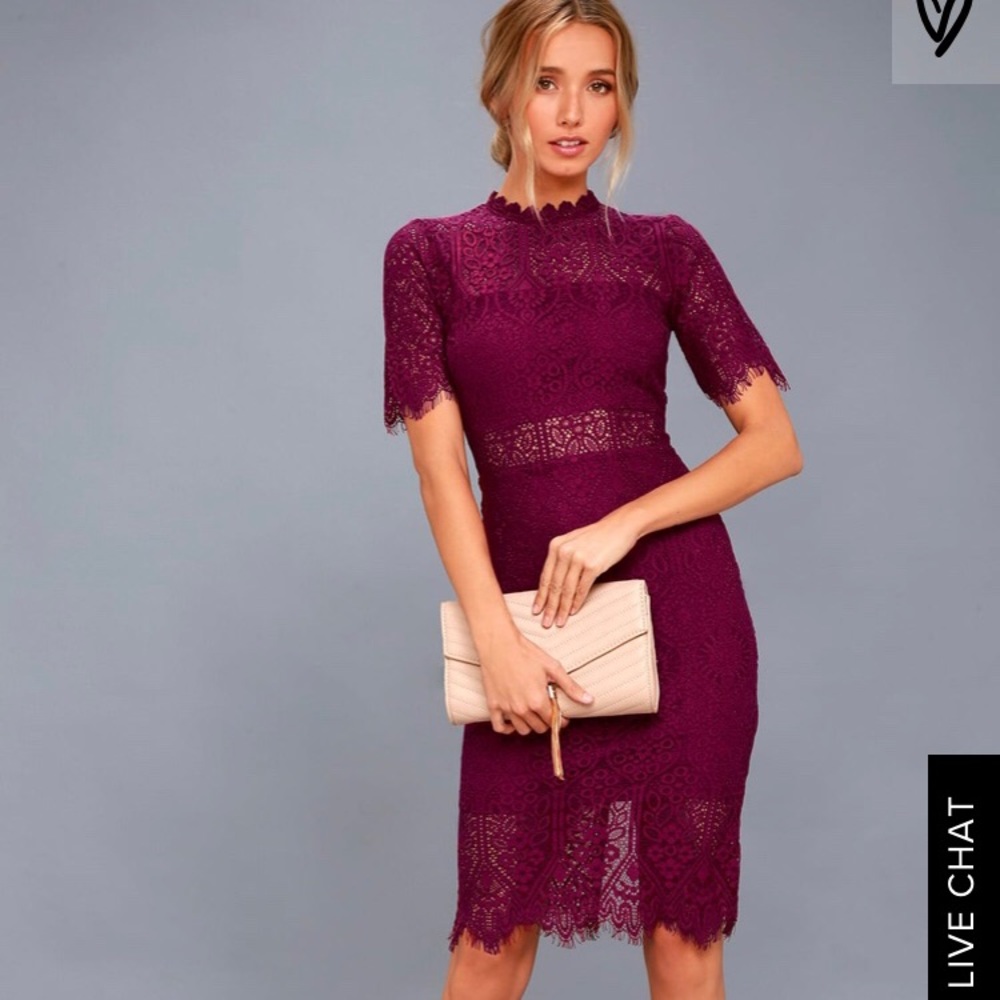 Lulu’s Remarkable Burgundy Lace Dress